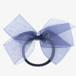 Peach Ribbons Blue Bow Hair Elastic (12cm) Hot