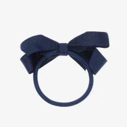Peach Ribbons Blue Bow Hair Elastic (7cm) Sale