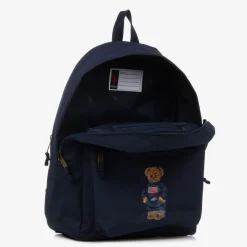Ralph Lauren Blue Canvas Polo Bear Backpack (44cm)
