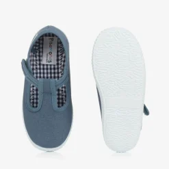 Pisamonas Blue Canvas T-Bar Shoes Clearance