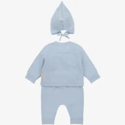 Burberry Blue Cashmere Baby Trouser Set Online