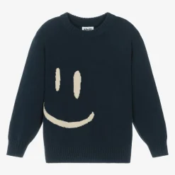 Molo Blue Cotton & Wool Smile Sweater Clearance