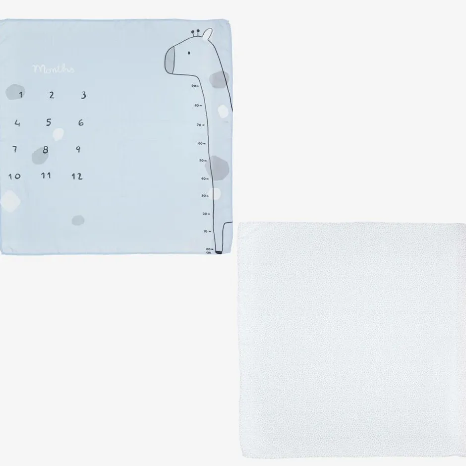 Mayoral Blue Cotton Baby Milestone Swaddles (2 Pack) Discount