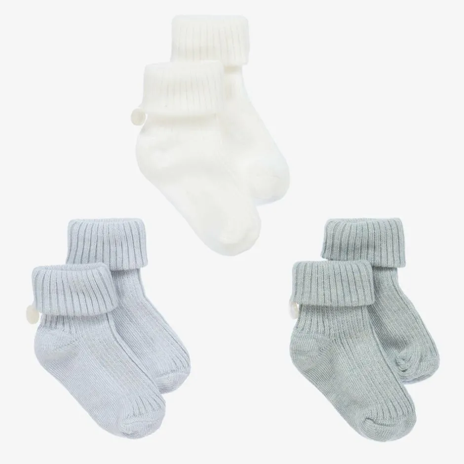 Tartine et Chocolat Blue Cotton Baby Socks (3 Pack) Clearance