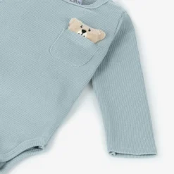 Jamiks Blue Cotton Baby Trouser Set Discount