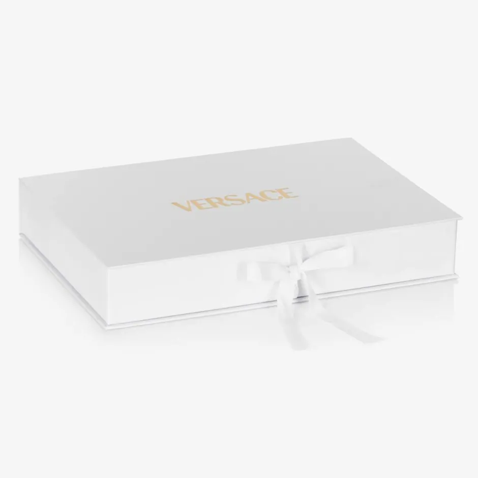 Versace Blue Cotton Babysuit & Hat Set Online