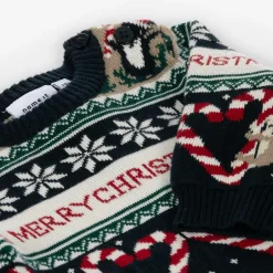NAME IT Blue Cotton Fair Isle Christmas Jumper New