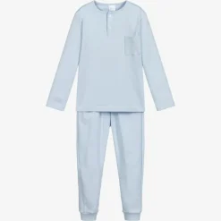 Babidu Blue Cotton Jersey Pyjamas Hot