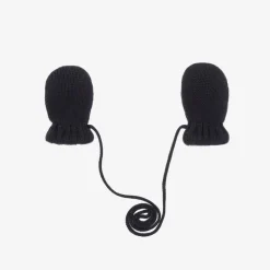 Petit Bateau Blue Cotton Knit Baby Mittens Best