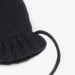 Petit Bateau Blue Cotton Knit Baby Mittens Best