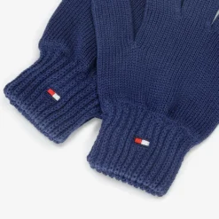 Tommy Hilfiger Blue Cotton Knit Flag Gloves Hot