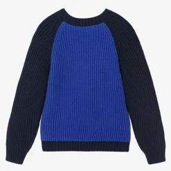 KENZO KIDS Blue Cotton Knit Sweater Online