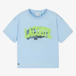 Lacoste Blue Cotton Varsity T-Shirt Clearance