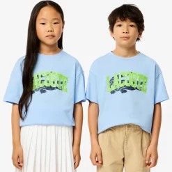 Lacoste Blue Cotton Varsity T-Shirt Clearance