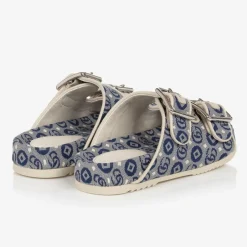 Gucci Blue Double G Canvas Slip-on Sandals Online