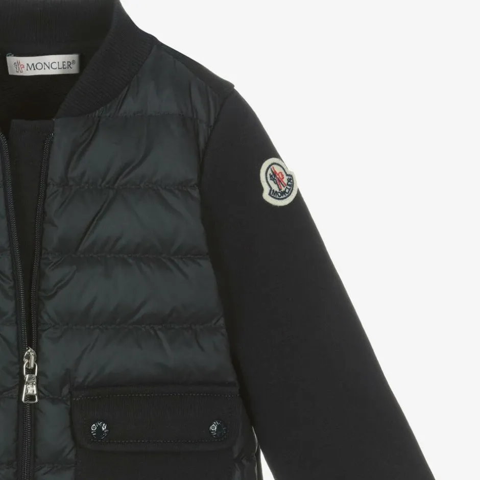 Moncler Enfant Blue Down Padded Cotton Baby Zip-Up Top Clearance