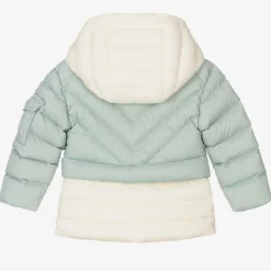 Moncler Enfant Blue Down Padded Hooded Jacket Clearance
