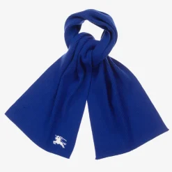 Burberry Blue EKD Ribbed Wool Scarf Discount