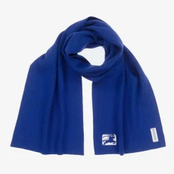 Burberry Blue EKD Ribbed Wool Scarf Discount