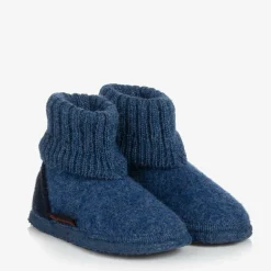 Giesswein Blue Felted Wool Slippers Sale
