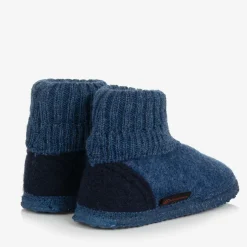 Giesswein Blue Felted Wool Slippers Sale
