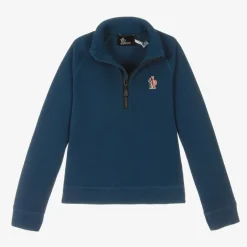 Moncler Enfant Blue Fleece Zip-Up Top Outlet