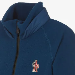 Moncler Enfant Blue Fleece Zip-Up Top Outlet