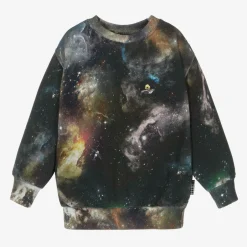 Molo Blue Galaxy Print Organic Cotton Sweatshirt New