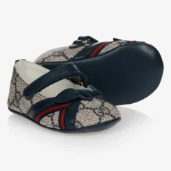 Gucci Blue GG Ballerina Baby Pumps Sale