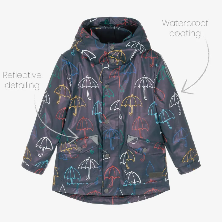 Mitty James Blue Hooded Waterproof Umbrella Raincoat Sale