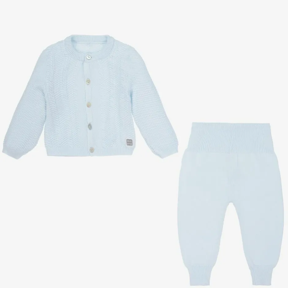 Minutus Blue Knitted Baby Trouser Set Online