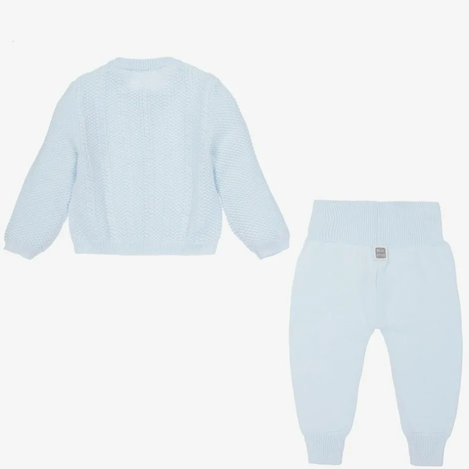 Minutus Blue Knitted Baby Trouser Set Online