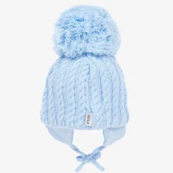 Sätila of Sweden Blue Laura Knitted Giant Pom-Pom Beanie Outlet