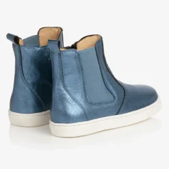 Joyday Blue Leather Ankle Boots Online