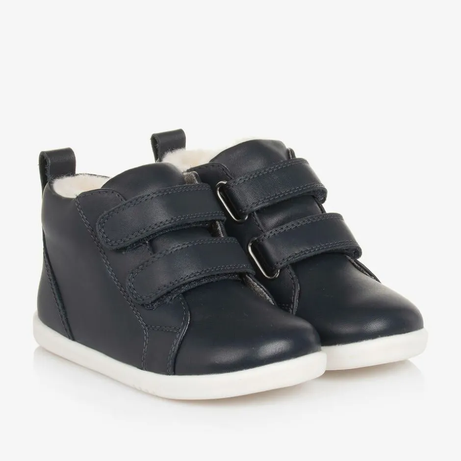 Bobux IWalk Blue Leather High-Top Trainers Outlet