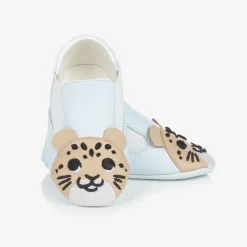 Dolce amp; Gabbana Blue Leather Leopard Pre-Walkers Clearance