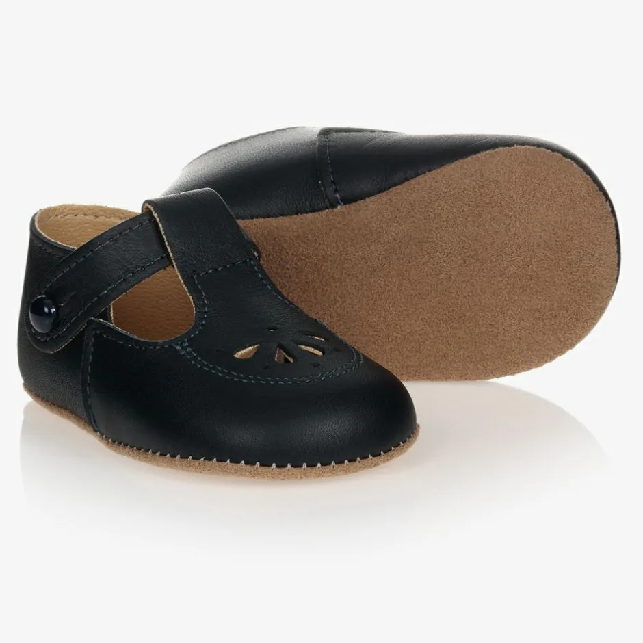 Early Days Blue Leather Pre-Walker Shoes New