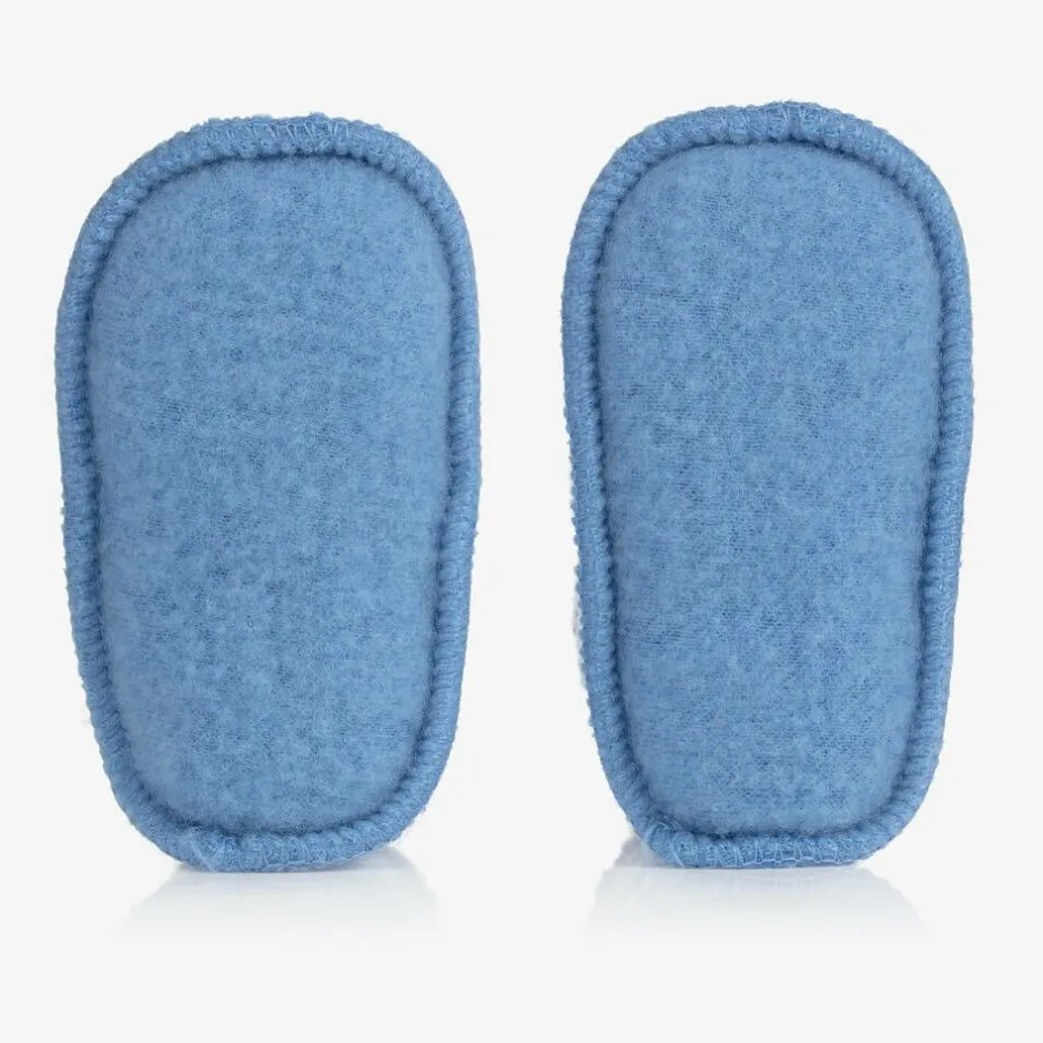 Joha Blue Merino Wool Baby Booties Sale
