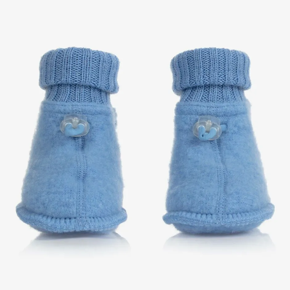 Joha Blue Merino Wool Baby Booties Sale