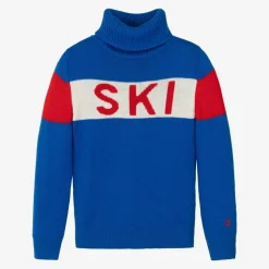 Perfect Moment Blue Merino Wool Roll Neck Sweater