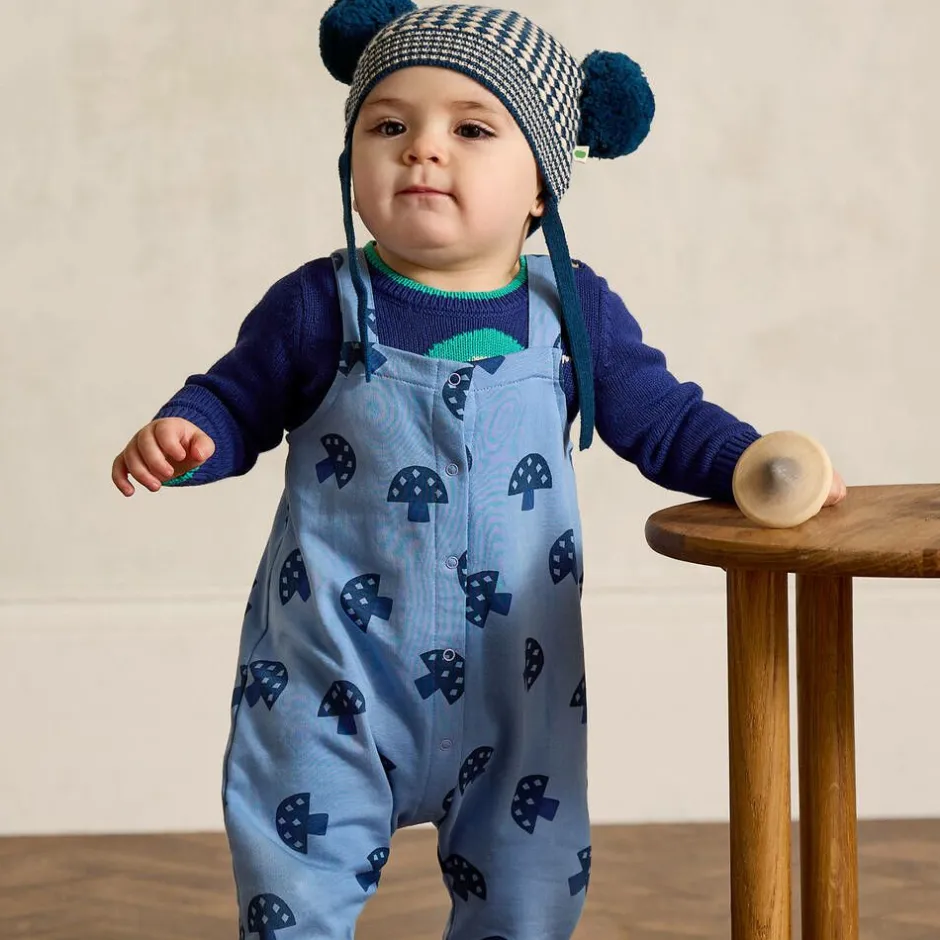 The Bonniemob Blue Organic Cotton Baby Dungarees Clearance