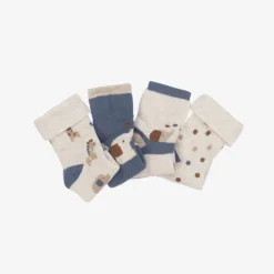 Mayoral Newborn Blue Organic Cotton Baby Socks (4 Pack) Discount