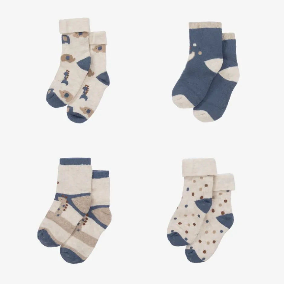 Mayoral Newborn Blue Organic Cotton Baby Socks (4 Pack) Discount