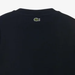 Lacoste Blue Organic Cotton Crocodile Logo Sweatshirt Sale