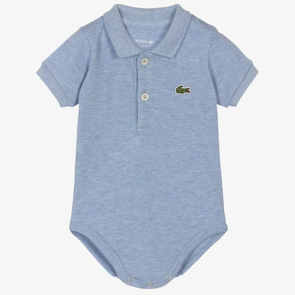 Lacoste Blue Organic Cotton Polo Bodysuit Best