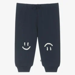 Molo Blue Organic Cotton Smile Joggers Oceanic