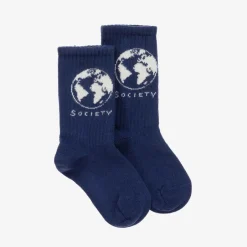Mini Rodini Blue Organic Cotton Society Socks Online