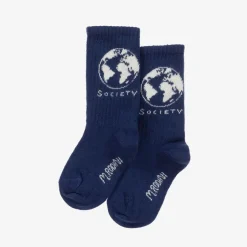 Mini Rodini Blue Organic Cotton Society Socks Online