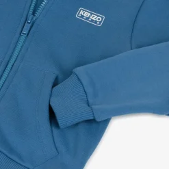KENZO KIDS Blue Organic Cotton Zip-Up Top Clearance