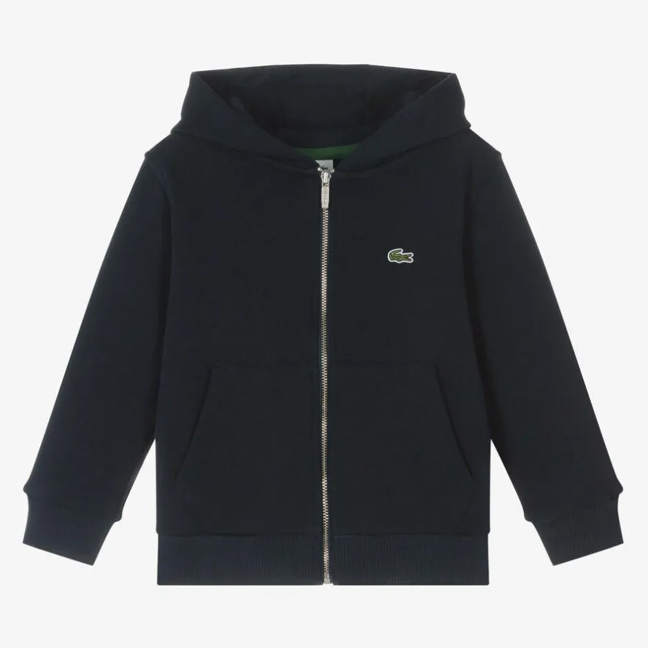 Lacoste Blue Organic Cotton Zip-Up Hoodie Online